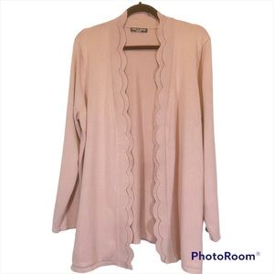 CABLE & GAUGE WOMAN - Pink Knit Cardigan - 2X
